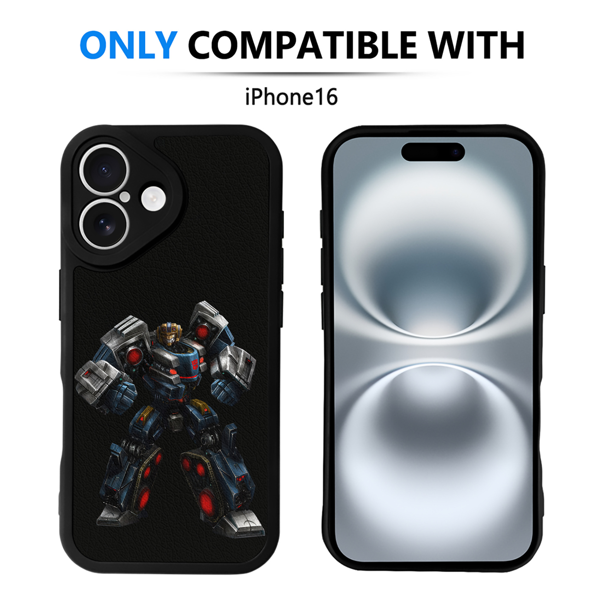 （画像用） Transformers トランスフォーマー 【iPhone 16シリーズ対応】シリコンスマホケース（レザー調） 材質：シリコン